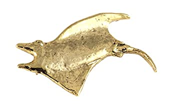 【中古】【輸入品・未使用】クリエイティブピューターDesigns、ピューターManta Ray手作り海水魚ラペルピンブローチ、s075 ゴールド