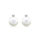 【中古】【輸入品・未使用】スターリングシルバーシミュレートホワイトパールドロップスタッドイヤリングCZアクセント(4)