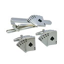 【中古】【輸入品・未使用】mrcuff Royal Straight Flush Poker Cufflinksカフスボタンとネクタイバークリップのペアwith...