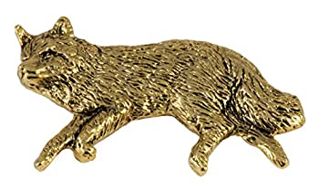 【中古】【輸入品・未使用】クリエイティブピューターDesigns、ピューターFoxフルボディ手作りラペルピンブローチ、m045 ゴールド