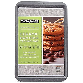 CasaWare Ceramic Coated NonStick Cookie/Jelly Roll Pan 11x17 (Silver Granite) by casaWare