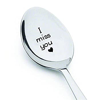 【中古】【輸入品 未使用】I Miss You Spoon-Long Distance Gift-Lover Gift- Gift For Mom Dad Husband Wife-Engraved Spoon