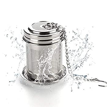 yÁzyAiEgpzHouse Again Tea Infuser Extra Fine Mesh Tea Ball Threaded Connexion 18/8 Stainless Steel with Extended Chain Hook for Hanging on Teapot