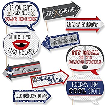 【中古】【輸入品 未使用】Funny Shoots Scores - Hockey - Baby Shower or Birthday Party Photo Booth Props Kit - 10 Piece
