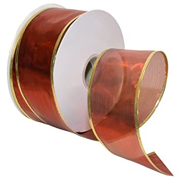 yÁzyAiEgpzMorex Ribbon Gleam Wired Metallic Sheer Ribbon 2-1/2-Inch by 50-Yard Spool Red by Morex Ribbon