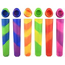 【中古】【輸入品 未使用】MIREN Silicone Ice Pop Molds Popsicle Maker Molds with Attached Caps Mixed Color Set of 6 by MIREN