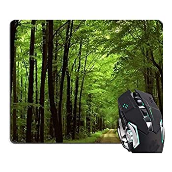 yÁzyAiEgpzDeep In The Forest Thick Green Vegetation Tree Nature Mouse Pad Mat