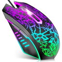 【中古】【輸入品 未使用】VersionTECH. マウス ゲーミング 有線 USB 7色 RGB 呼吸LEDライト 高精度ターゲティング 4段調節可能DPI 6ボタン 光学式 パソコン pc ラップトッ