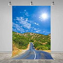 【中古】【輸入品・未使用】Meets 5?x 7ft Highway Landscape BackdropフォレストMountainブルースカイ背景写真ブース小道具Studio Youtube Backdrop mt454