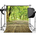 【中古】【輸入品・未使用】dudaacvt Virgin Forestフォトグラフィ背景5?x 7ft Treesパス木製床写真背景風景フォトシュートStudio小道具ビデオドロップビニール壁紙ドレープ
