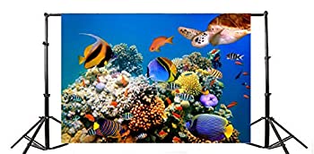 楽天アトリエ絵利奈【中古】【輸入品・未使用】Yeele 7?x 5ftカラフル海底世界Wildlife BackdropsビニールCoral Reef Sea Turtle Anemonefish魚写真背景大人用ベビーHoliday夏旅行写真撮影スタ