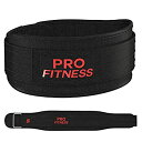 【中古】【輸入品・未使用】ProFitness ウェイトリフティングベルト ワークアウトベルト ジムベルト Lサイズ ブラック/レッド