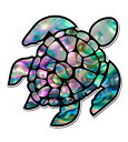 【中古】【輸入品・未使用】Sea Turtle天然シェルパールテクスチャグリーンパープル???ビニールステッカー防水デカール