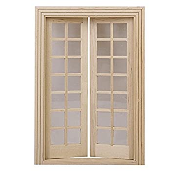 【中古】【輸入品 未使用】ULTNICE 1:12 Dollhouse Furniture Miniature Wooden Exterior Door 28 Panel