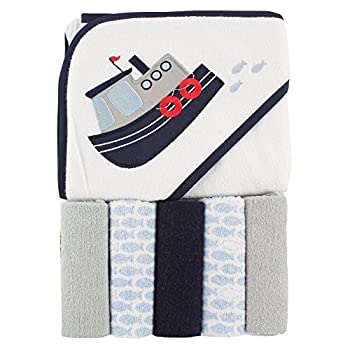 【中古】【輸入品・未使用】Luvable Friends Hooded Towel and 5 Washcloths Tugboat by Luvable Friends