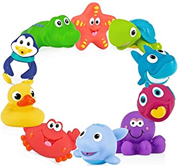 【中古】【輸入品 未使用】Nuby 10-Pack Little Squirts Fun Bath Toys Assorted Characters