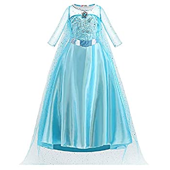 【中古】【輸入品・未使用未開封】プリンセス ガールズ エルサ ドレスアップ コスチューム マント付き 女の子用 誕生日パーティー ハロウィン コスプレ カーニバル ロングテール