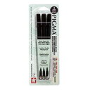 yÁzyAiEgpzSakura 50028 Pigma Professional Brush Fine/Medium/Bold Black by Sakura