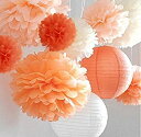 【中古】【輸入品・未使用】(orange) - LifeGlow Crafts Pom Poms -12Pcs of 25cm 30cm 36cm 3 Colo...