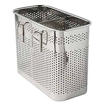 【中古】【輸入品 未使用】Kitchen Utensils Chopsticks Holder Drying Rack Basket with Hooks 2 Divided Compartments Quality Stainless Steel Large L5.10cm X H4.7.6c