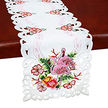 4枚セット 刺繍の葉 ラウンド ドイリー (Simhomsen)
