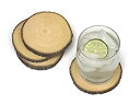 【中古】【輸入品・未使用】(Set of 4 Coasters Acacia Tree Bark) - Lipper International 1034 Ac...