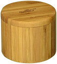 【中古】【輸入品・未使用】Estilo Single Round Salt or Spice Box with Lid Bamboo by Estilo