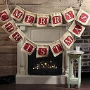 【中古】【輸入品・未使用】NUOLUX Merry Christmas Jute Burlap BannersChristmas BannerChristmas...