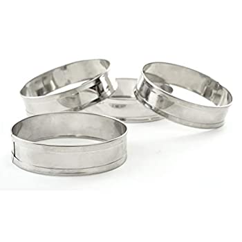 【中古】【輸入品・未使用】Norpro 3776 Stainless Steel English Muffin Rings Set of 4