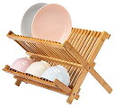 【中古】【輸入品・未使用】Lawei 折りたたみ式竹製食器乾燥ラック - プレートホルダー 食器ラック カップ乾燥ストレーナー 皿 ボウル カップ用
