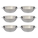 【中古】【輸入品・未使用】ミキシングボウル 6個セット 幅6?1/2インチ フラットリム ステンレススチール フラットベース