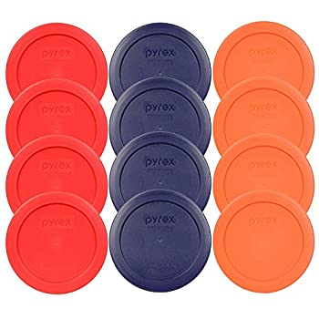 【中古】【輸入品 未使用】Pyrex 2 Cup Round Storage Lid 7200-PC for Glass Mixing Bowl-(4-Red4-Blue4-Orange) by Pyrex