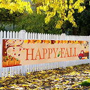 【中古】【輸入品・未使用】大きなHappy Fall バナー 秋の装飾 感謝祭の装飾 秋のカエデの葉 パンプキンバナー 秋の秋のパーティー 屋外&屋内の装飾用品 (8.2 x 1.5 フィー