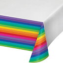 【中古】【輸入品・未使用】レインボウ、虹色、 プラスチック製テーブルカバー、パーティーグッズ / Rainbow Plastic Tablecover