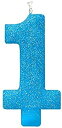 【中古】【輸入品・未使用】(1) - Little Buddy Boys' 1st Birthday Party 1 Birthday Glitter Candle Blue Wax 13cm Pack of 1