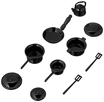 yÁzyAiEgpzDollhouse Miniature 1:12 Scale Pots and Pans Black #30002451 by Timeless Minis