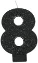 【中古】【輸入品・未使用】Amscan 8誕生日Glitter 3.25?" Numeral Candle子供のパーティー用品、ブラック