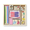 【中古】【輸入品・未使用】Melissa & Doug Disney Princess Woodenスタンプセット: 9スタンプ5色鉛筆、および2色スタンプパッド