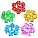 【中古】【輸入品・未使用】DND ダイス 5×7セット 35ピケ 透明レインボー 多面体 DND ダイス RPG MTG テーブルゲーム ダイス(3)