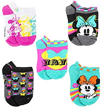 【中古】【輸入品・未使用】Disney Girl's Minnie Mouse 5 Pack No Show Socks Sock Size: 4-6 (Shoe Size: 7-10) White/Teal