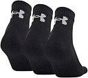 【中古】【輸入品・未使用】Under Armour Training Cotton Quarter Socks 3-Pairs Black 2 Shoe Siz...