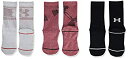 【中古】【輸入品・未使用】Under Armour Phenom Crew Socks 3-Pair Red Assorted Shoe Size: Youth...