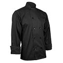 【中古】【輸入品・未使用】ChefsCloset ユニセックス 長袖 ボタン ブラック シェフジャケット XL シェフコート