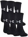 【中古】【輸入品・未使用】Under Armour Training Cotton Crew Socks 6-Pair Black 2 Shoe Size: Y...