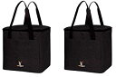 【中古】【輸入品・未使用】Tuff Viking 再利用可能な断熱食料品ショッピングバッグ ブラック 2個パック