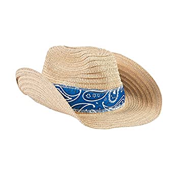 【中古】【輸入品・未使用】Fun Express ウエスタンカウボーイハット ブルーバンダナ付き (12個セット) パーティーアクセサリー
