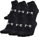 【中古】【輸入品・未使用】Under Armour Training Cotton No Show Socks 6-Pair Black 2 Shoe Size...