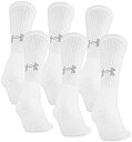 【中古】【輸入品・未使用】Under Armour Training Cotton Crew Socks 6-Pair White 2 Shoe Size: Mens 8-12 Womens 9-12