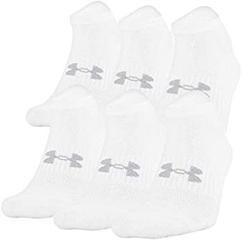 šۡ͢ʡ̤ѡUnder Armour Training Cotton No Show Socks 6-Pair White 2 Shoe Size: Mens 12-16