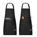 【中古】【輸入品・未使用】Viedouce レディース メンズ エプロン ポケット付き 丈夫 レストラン 料理エプロン シェフサーバーエプロン 2パック US ...